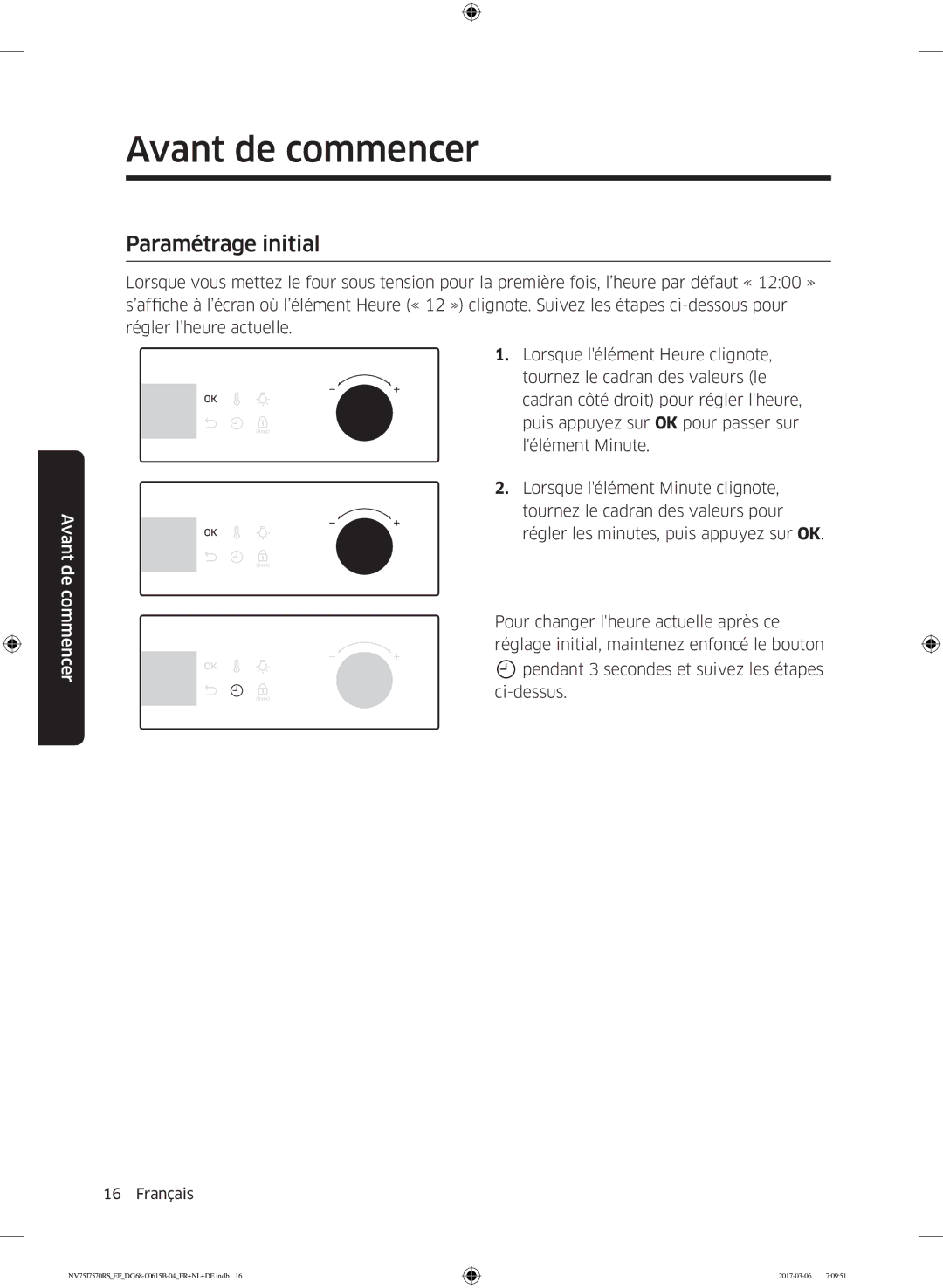 Samsung NV75J7570RS/EF manual Avant de commencer, Paramétrage initial 