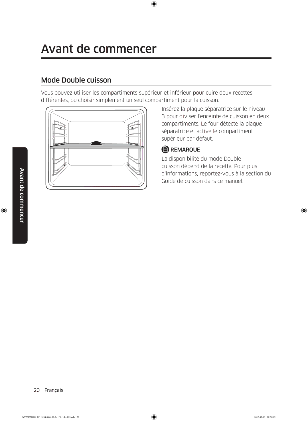 Samsung NV75J7570RS/EF manual Mode Double cuisson 