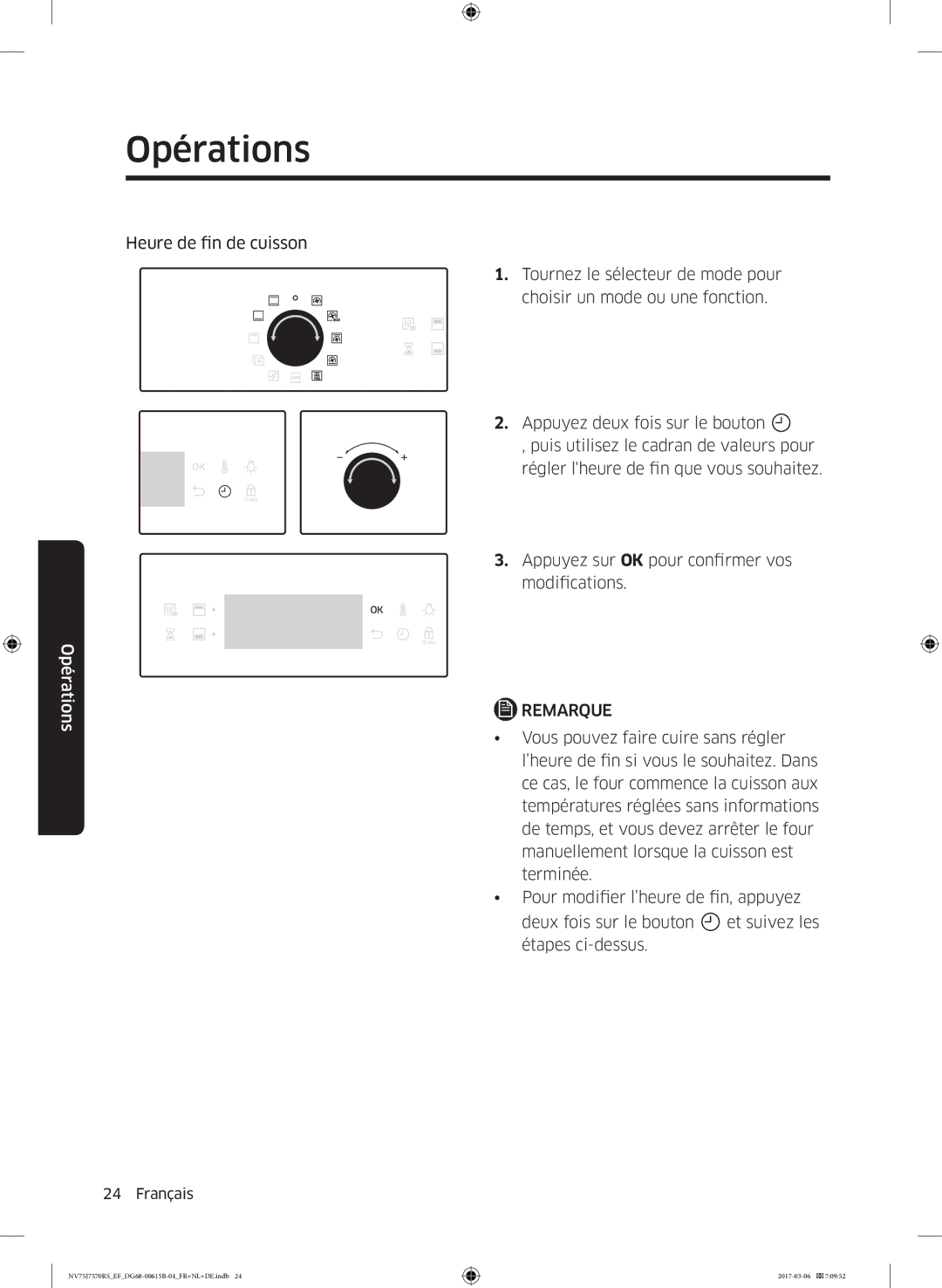 Samsung NV75J7570RS/EF manual Heure de fin de cuisson 