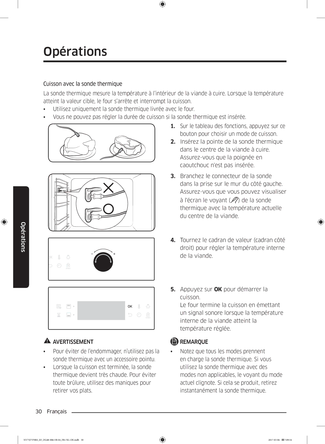 Samsung NV75J7570RS/EF manual Avertissement Remarque 