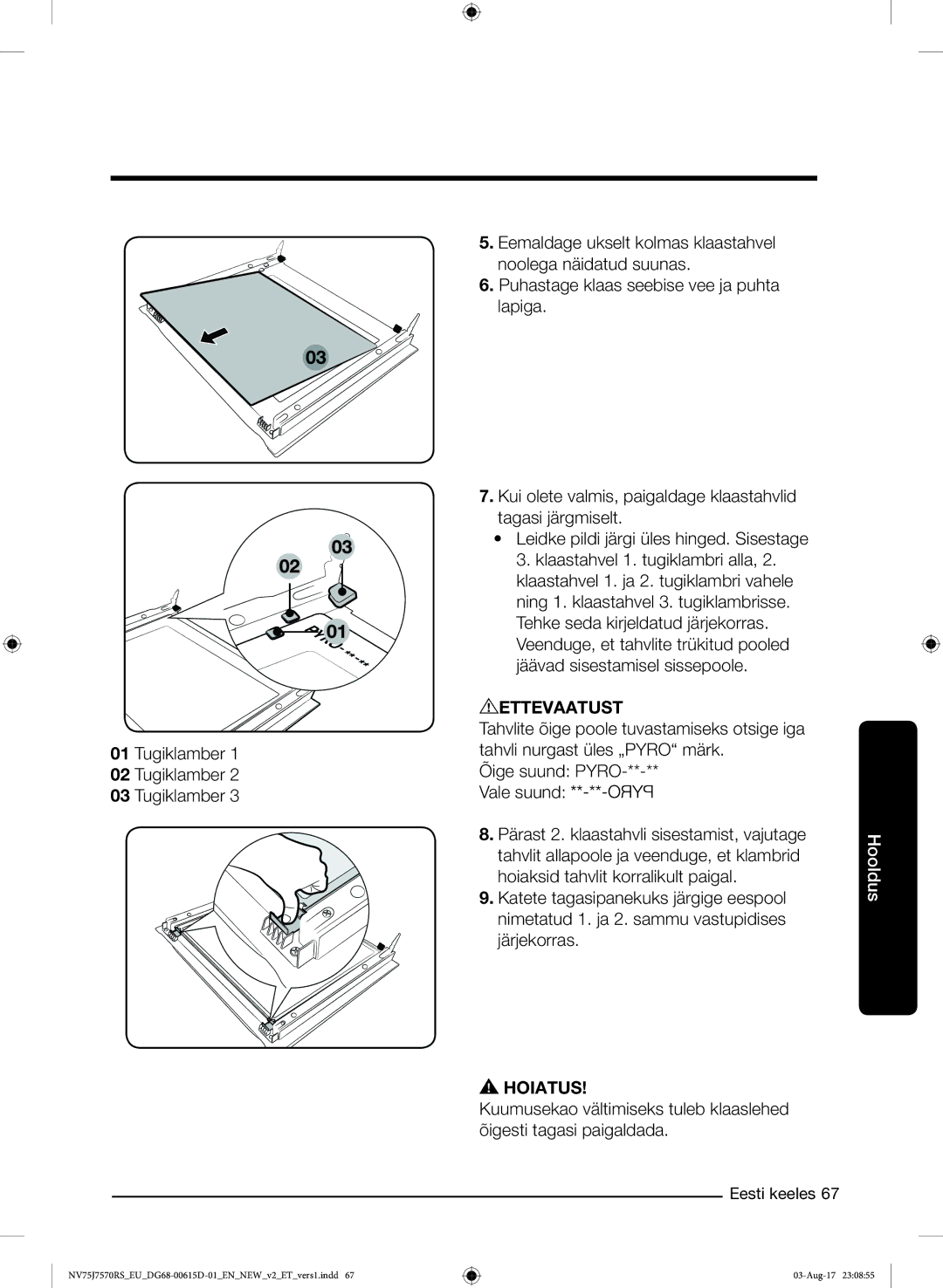 Samsung NV75J7570RS/EO manual Tugiklamber 