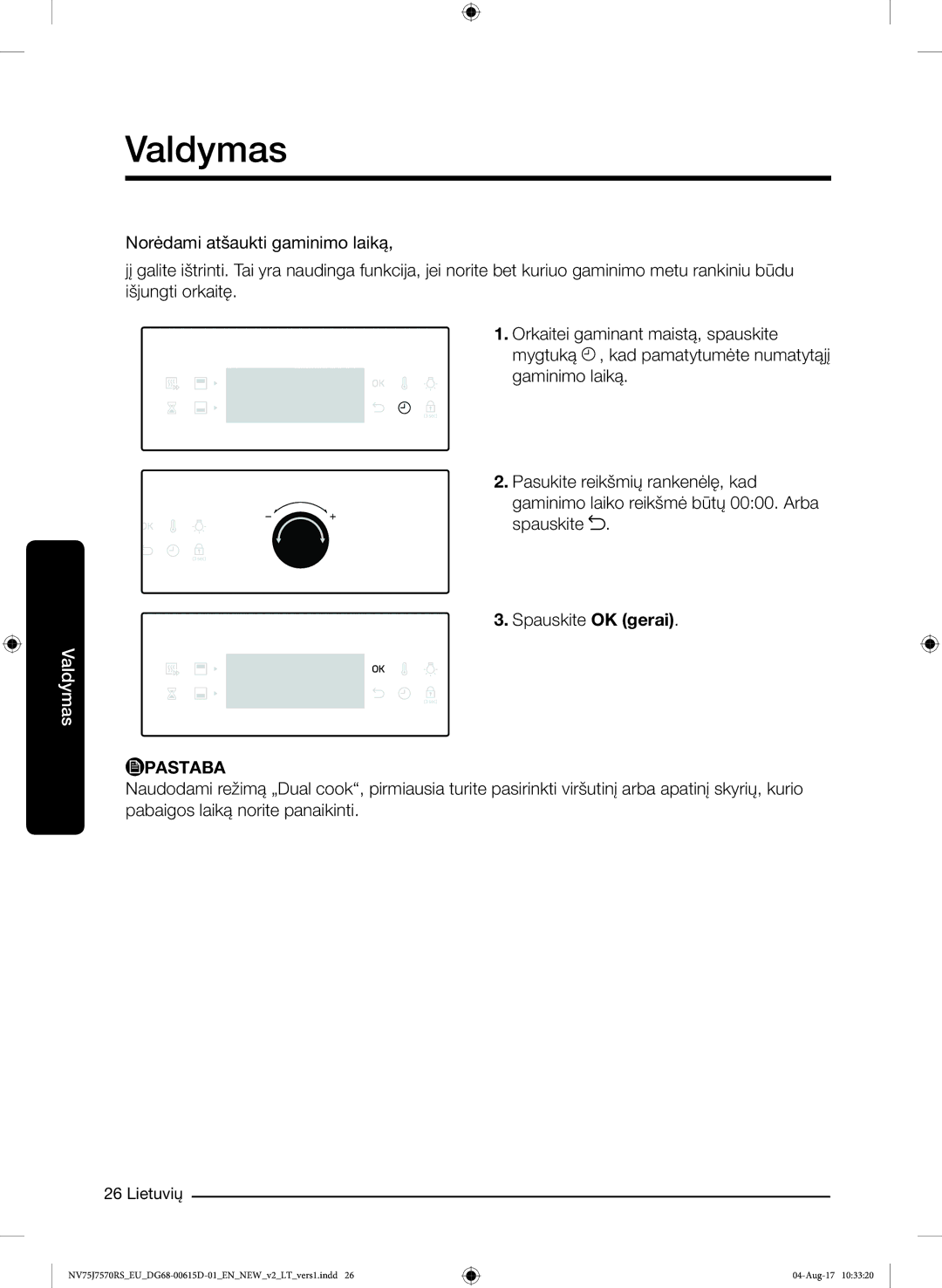 Samsung NV75J7570RS/EO manual Spauskite OK gerai 