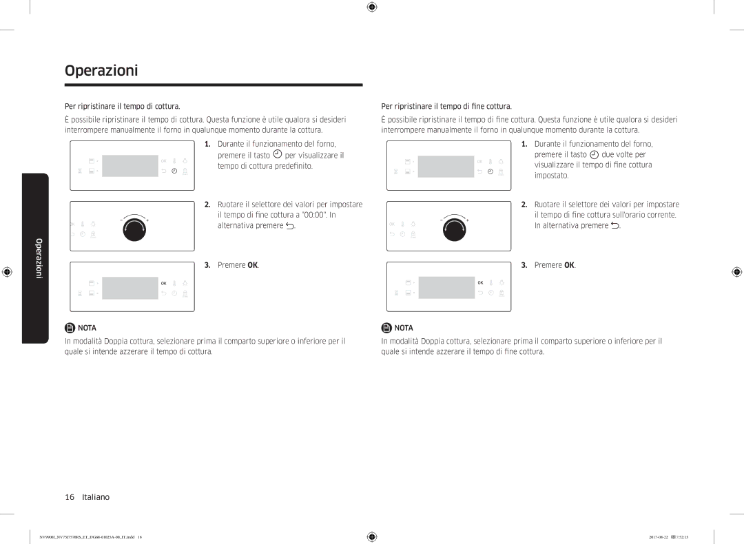 Samsung NV75J7570RS/ET manual Operazioni 