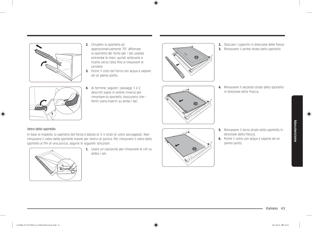 Samsung NV75J7570RS/ET manual Manutenzione 