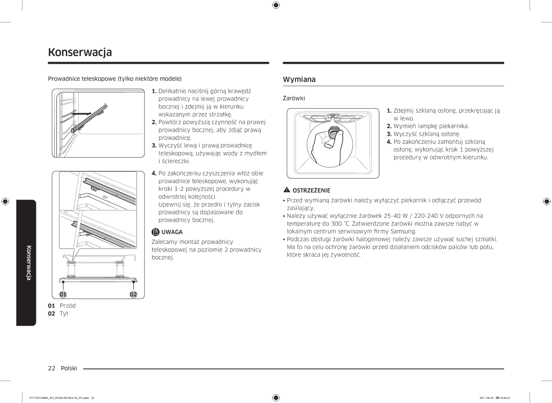 Samsung NV75K3340RS/EO manual Wymiana 