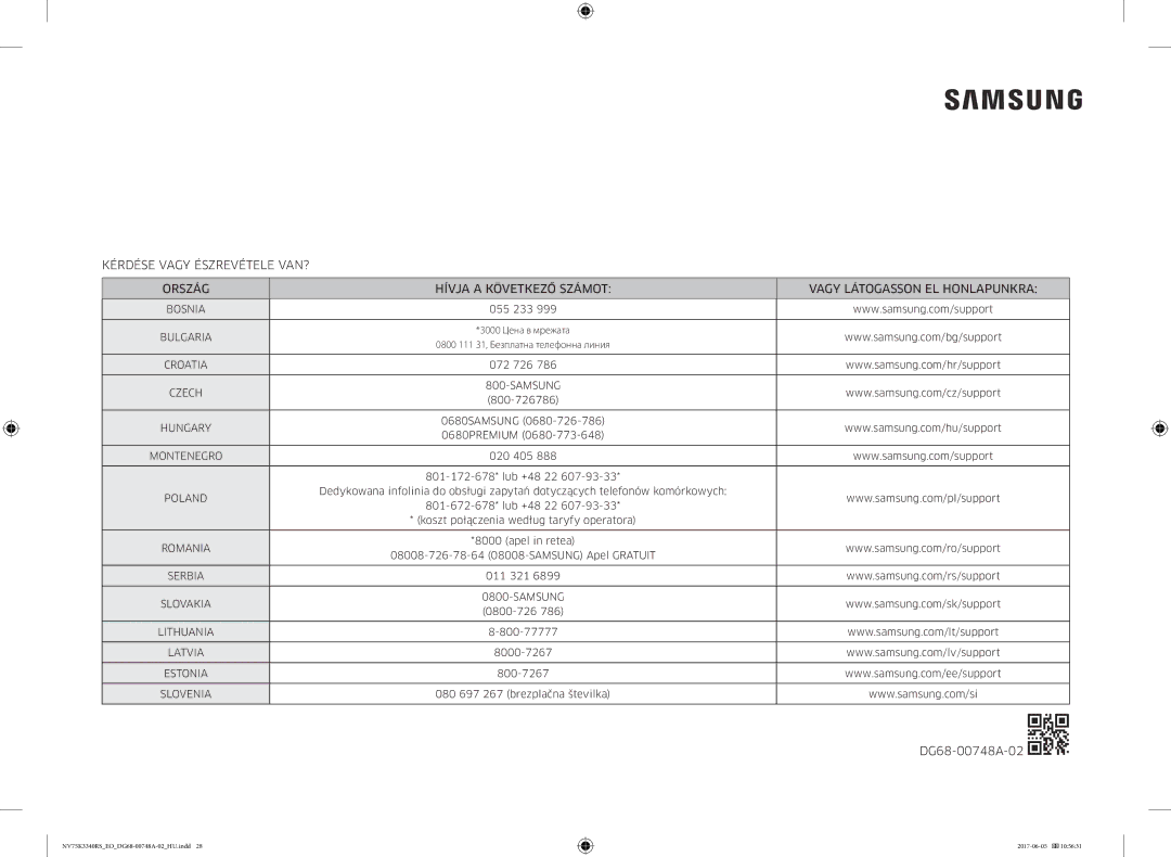 Samsung NV75K3340RS/EO manual DG68-00748A-02 