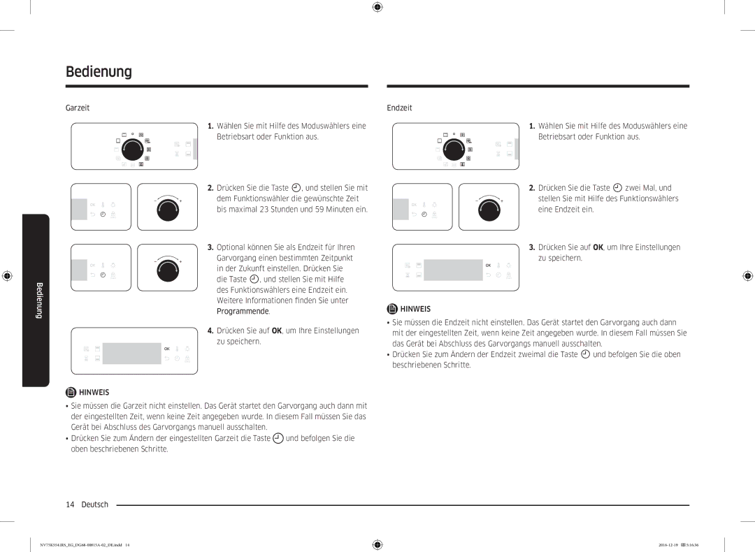 Samsung NV75K5541RS/EG, NV75K5541RM/EG manual Bedienung 