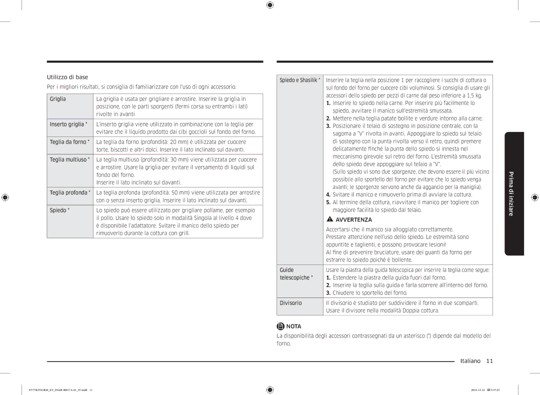 Samsung NV75K5541BS/ET, NV75K5541RS/ET, NV75K5541RM/ET manual Accertarsi che il manico sia alloggiato correttamente 