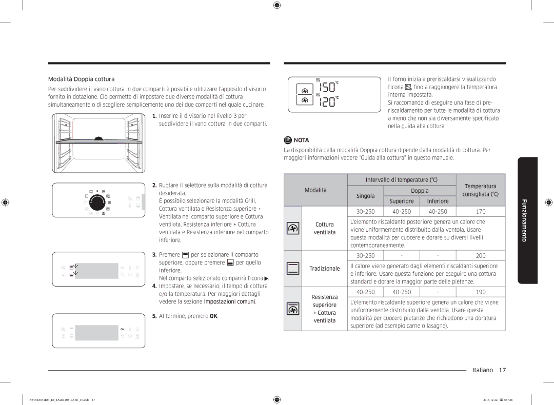 Samsung NV75K5541BS/ET, NV75K5541RS/ET, NV75K5541RM/ET manual Uniformemente distribuito dalla ventola. Usare questa 