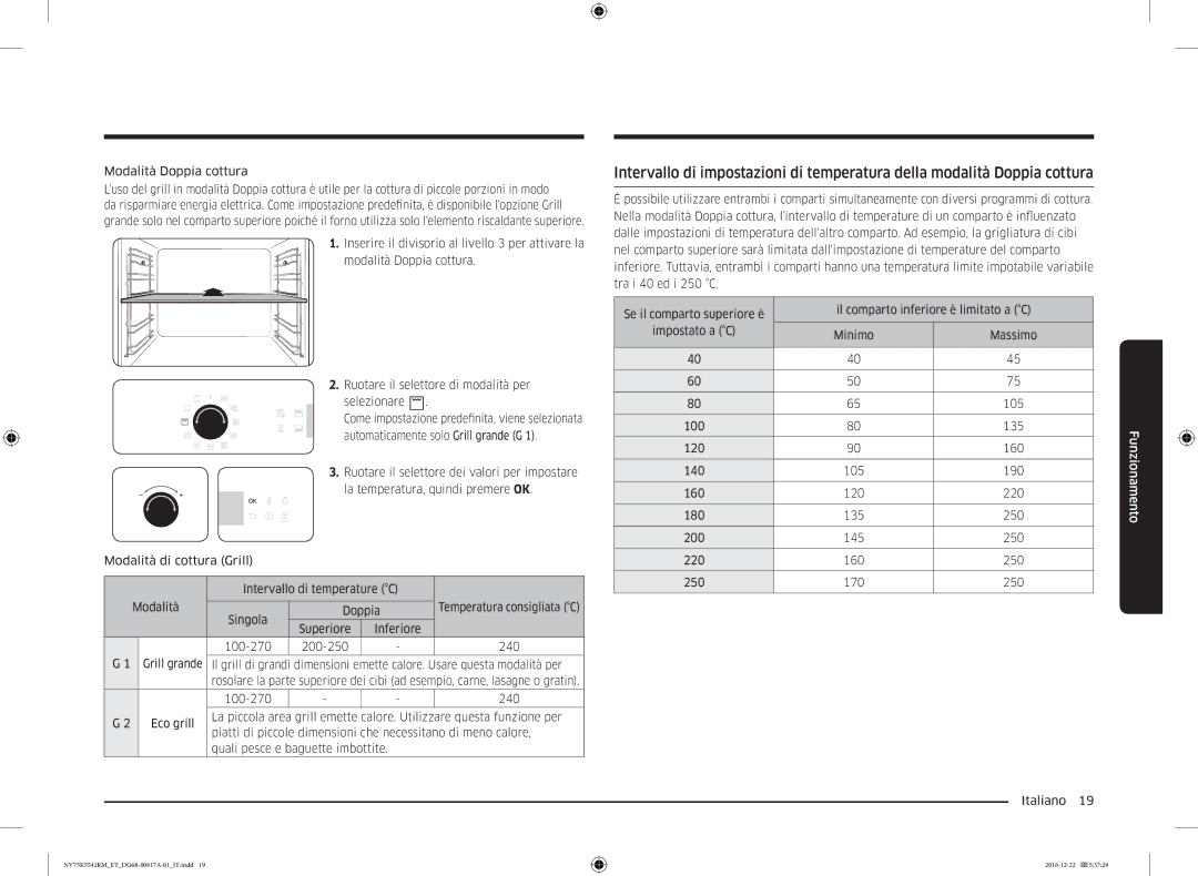 Samsung NV75K5541RM/ET, NV75K5541RS/ET, NV75K5541BS/ET manual Temperatura consigliata C 