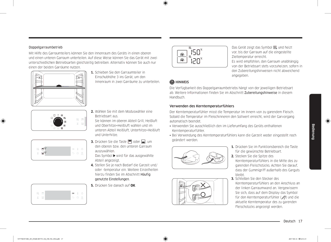 Samsung NV75K5571RM/EF manual Hinweis 