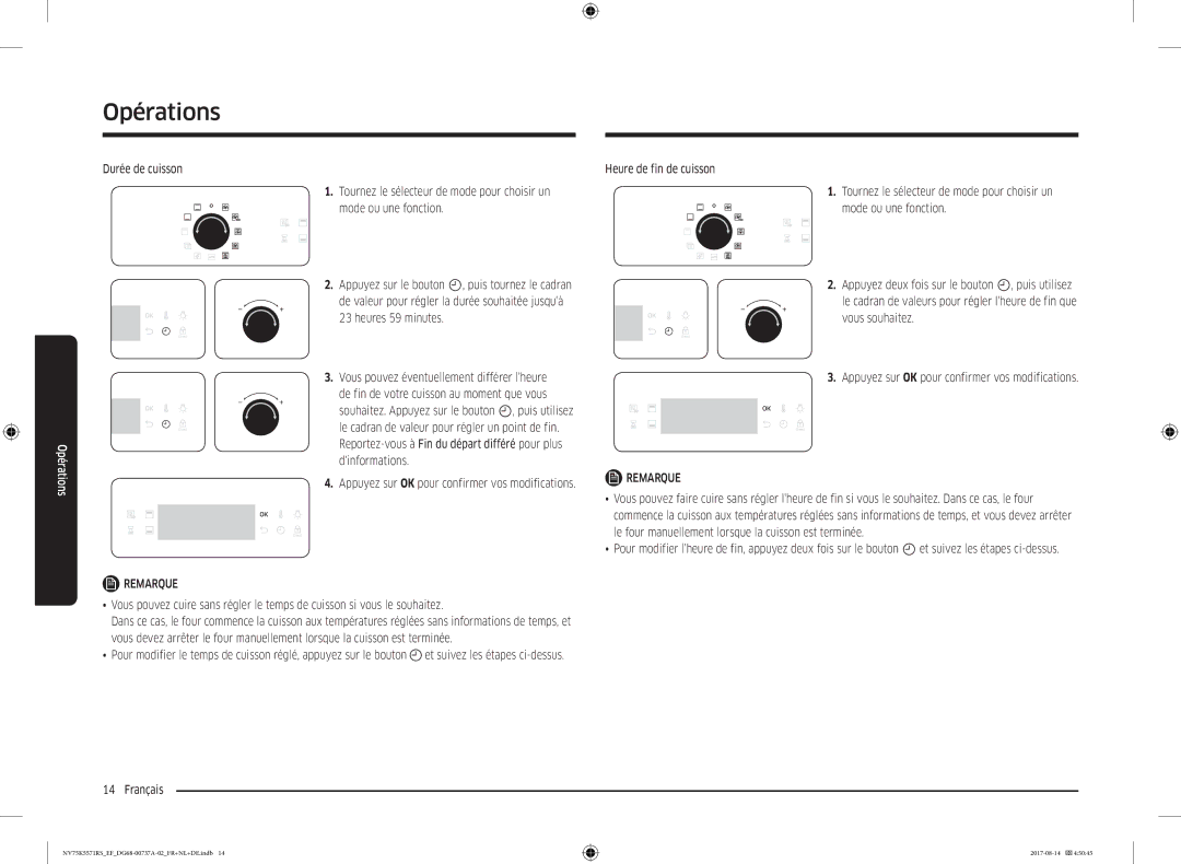 Samsung NV75K5571RM/EF manual Appuyez sur le bouton , puis tournez le cadran 