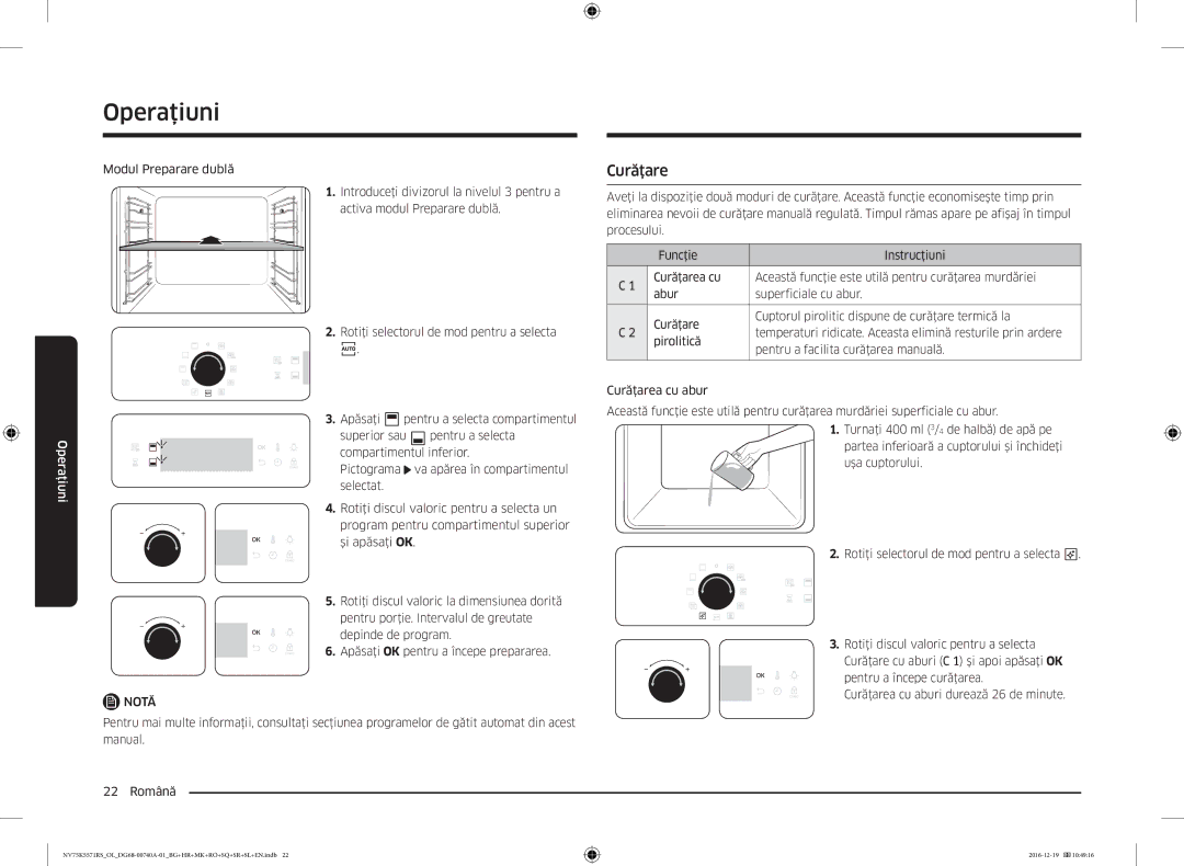 Samsung NV75K5571RS/EG, NV75K5571RS/OL manual Curăţare 