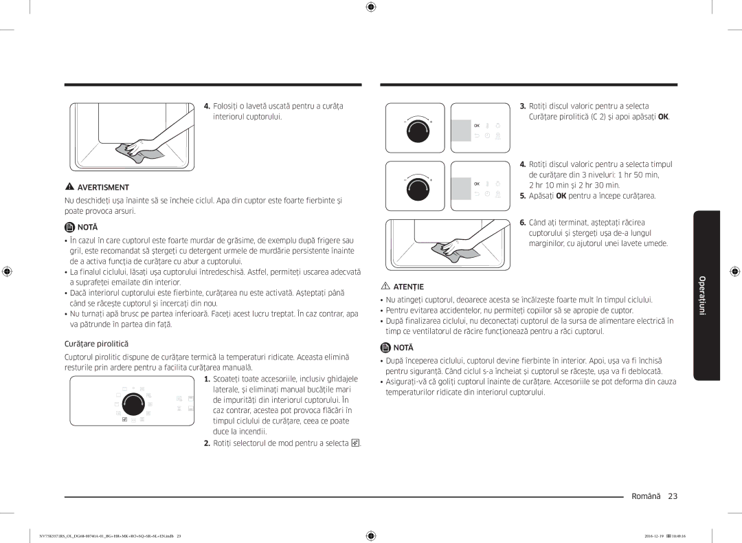 Samsung NV75K5571RS/OL, NV75K5571RS/EG manual Avertisment 