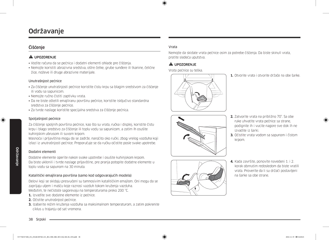 Samsung NV75K5571RS/EG, NV75K5571RS/OL manual Održavanje 