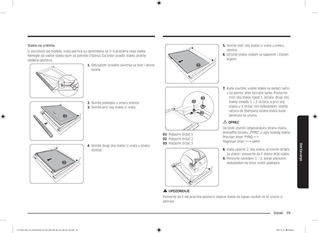 Samsung NV75K5571RS/OL, NV75K5571RS/EG manual Oprez 