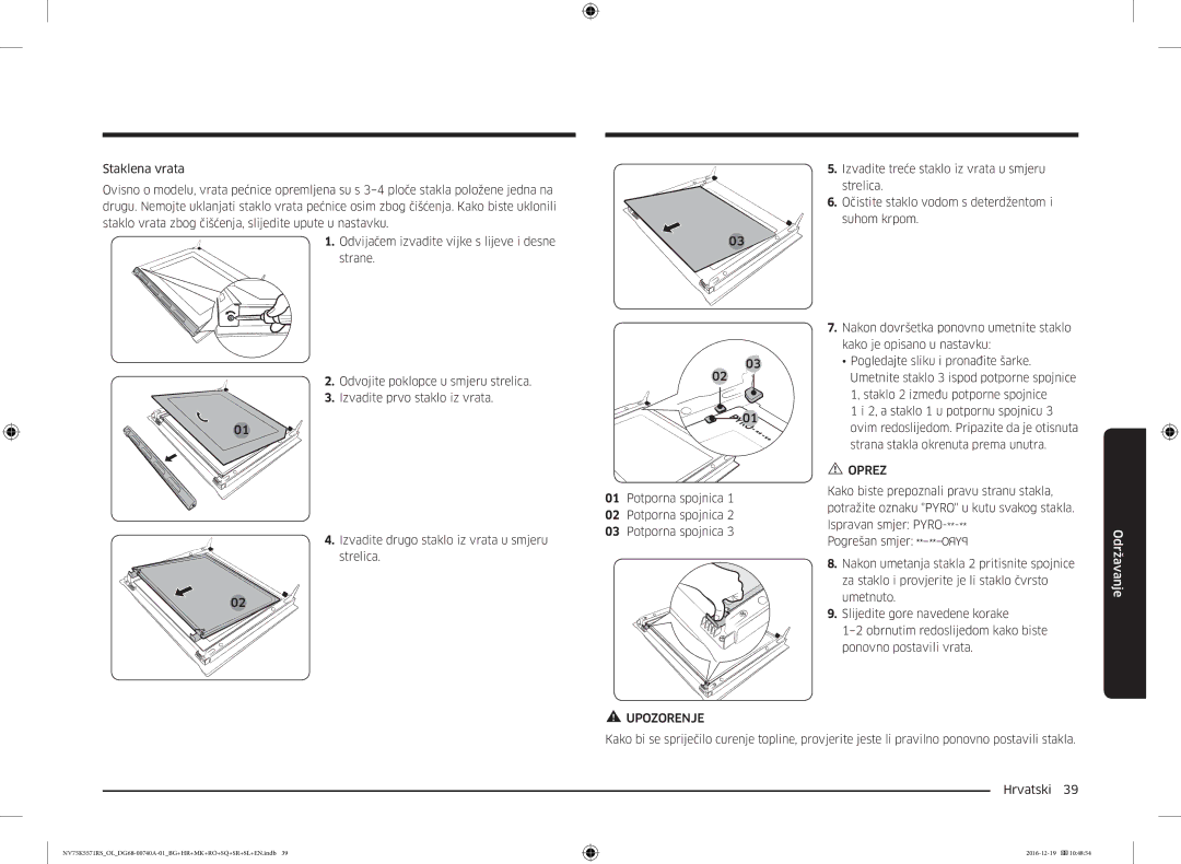 Samsung NV75K5571RS/OL, NV75K5571RS/EG manual Oprez 