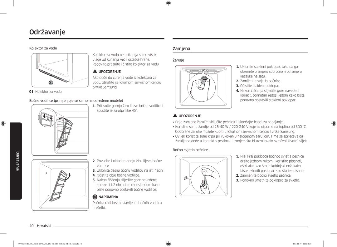 Samsung NV75K5571RS/EG, NV75K5571RS/OL manual Zamjena 