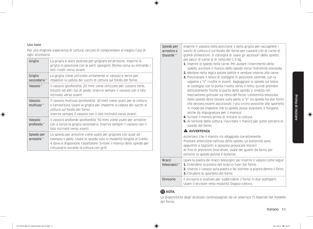 Samsung NV75K5571RS/ET manual Accertarsi che il manico sia alloggiato correttamente 