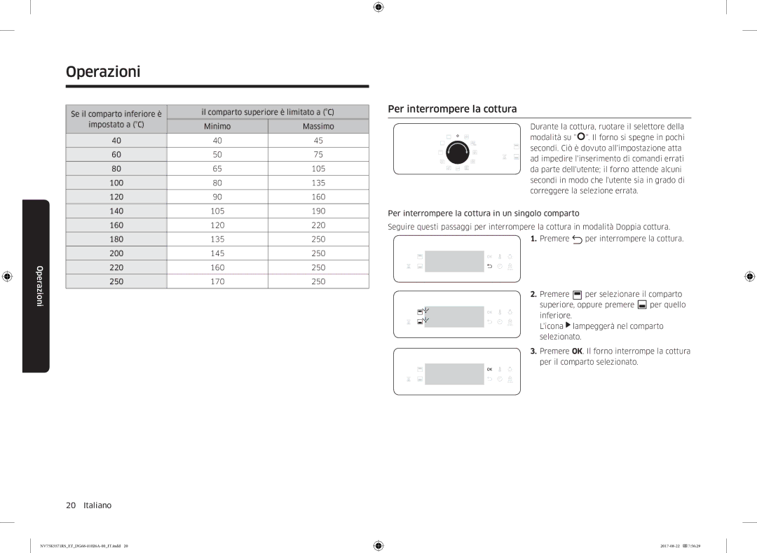 Samsung NV75K5571RS/ET manual Per interrompere la cottura 