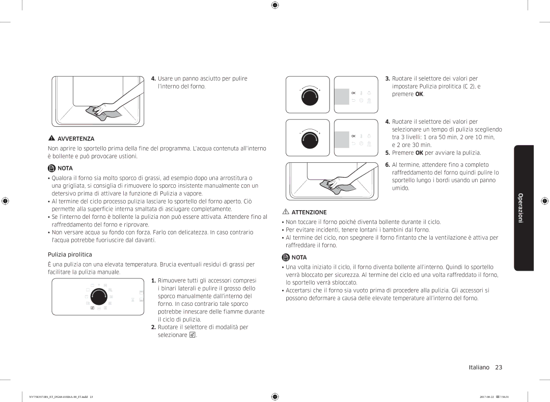 Samsung NV75K5571RS/ET manual Avvertenza 