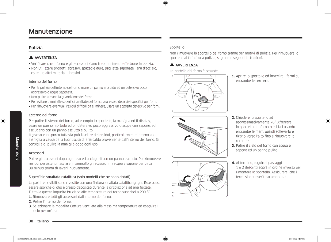 Samsung NV75K5571RS/ET manual Manutenzione, Pulizia 