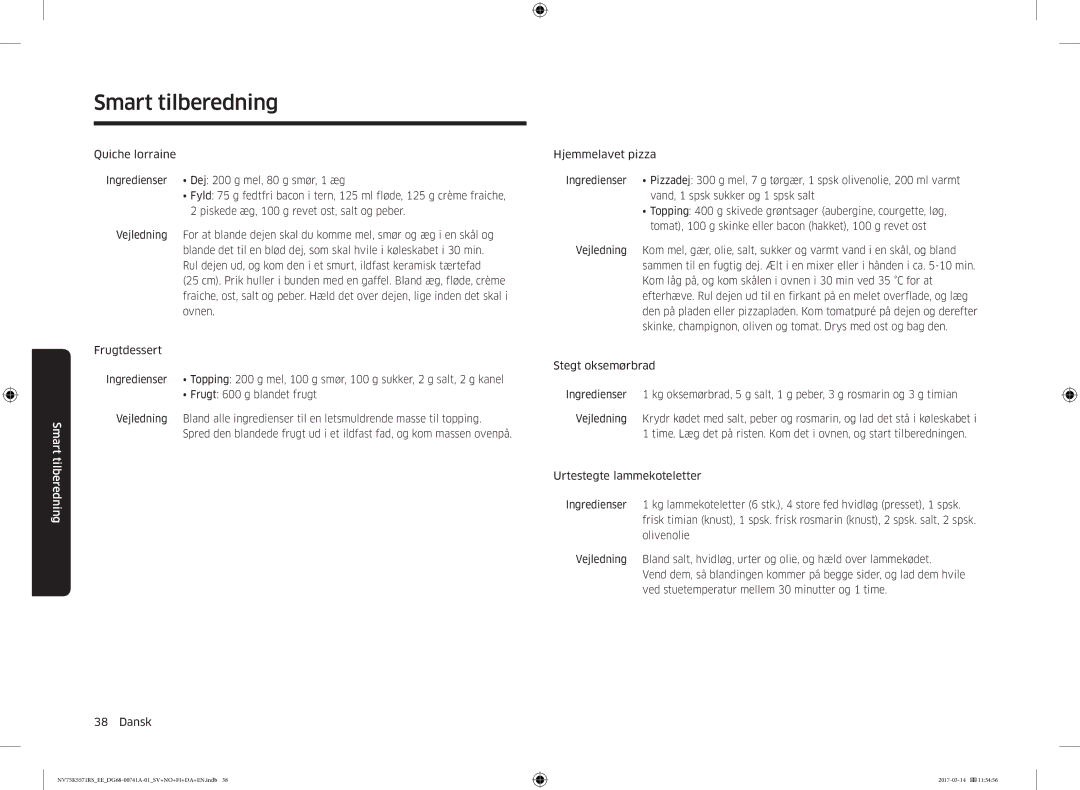 Samsung NV75M5572RS/EE, NV75K5571RS/EE manual Smart tilberedning 