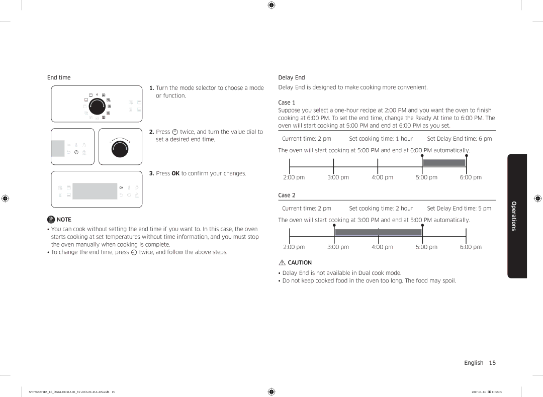 Samsung NV75K5571RS/EE, NV75M5572RS/EE manual Operations 