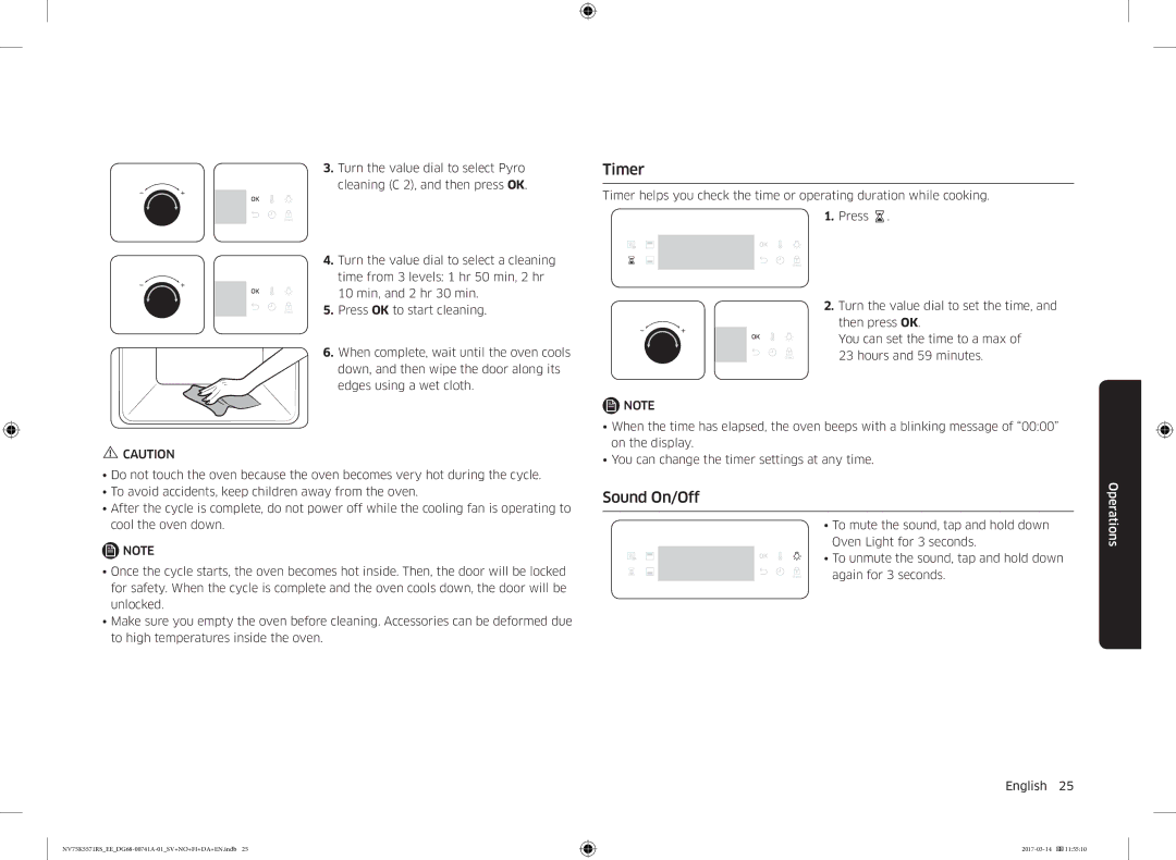 Samsung NV75K5571RS/EE, NV75M5572RS/EE manual Timer, Sound On/Off 