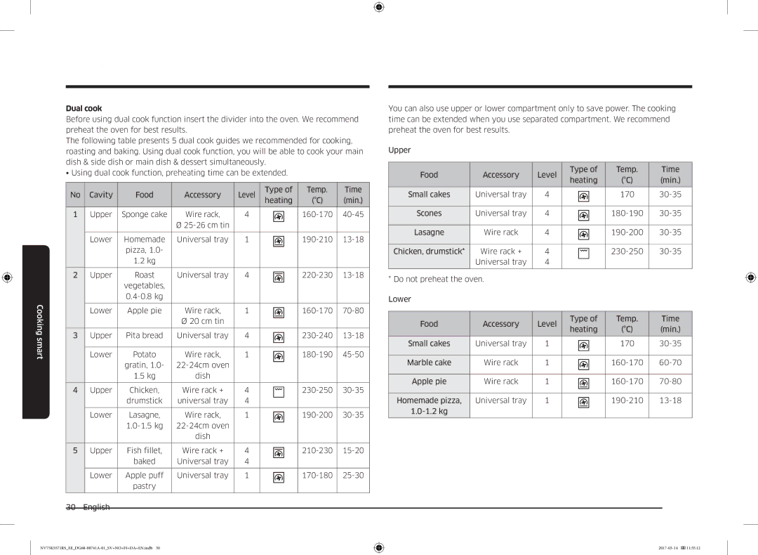 Samsung NV75M5572RS/EE, NV75K5571RS/EE manual Dual cook 