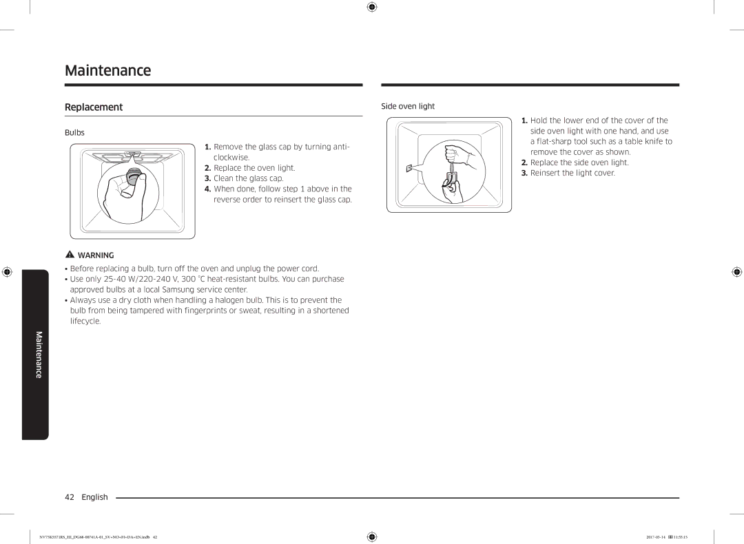 Samsung NV75M5572RS/EE, NV75K5571RS/EE manual Replacement 