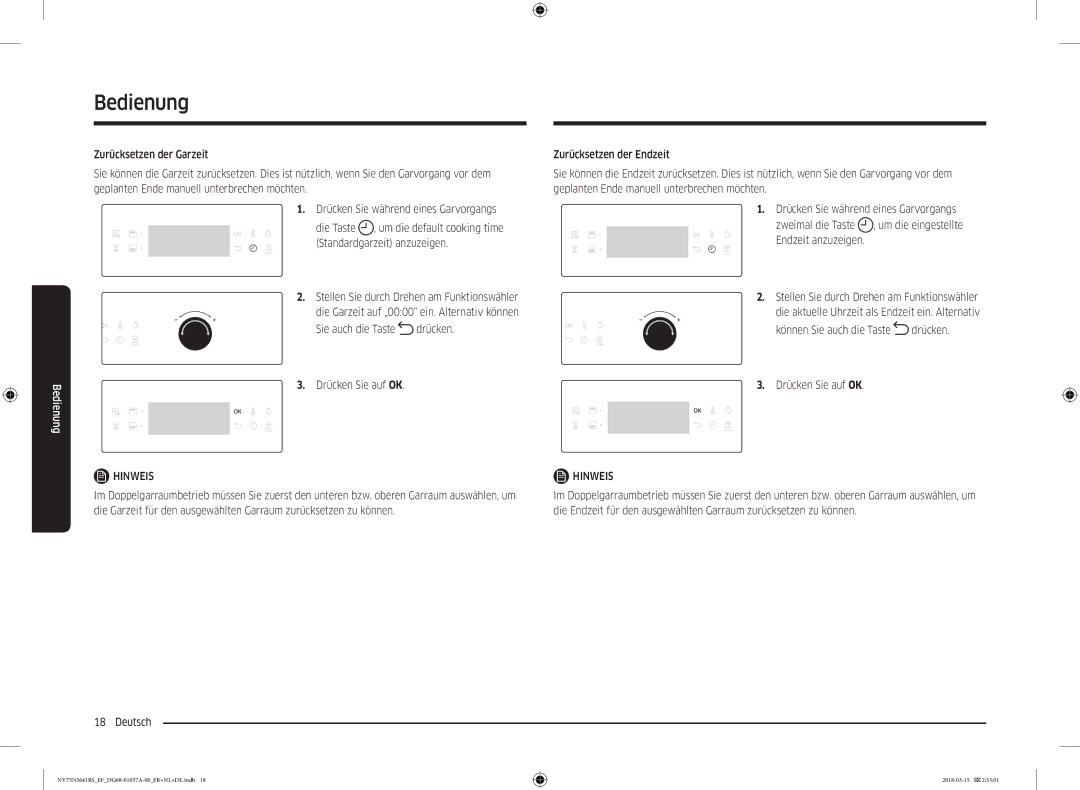 Samsung NV75N5641RS/EF manual Drücken Sie auf OK 