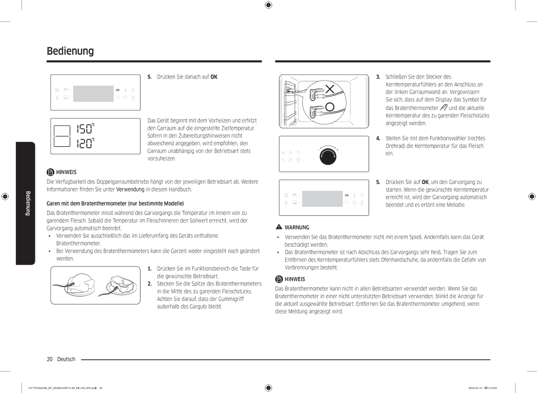 Samsung NV75N5641RS/EF manual Drücken Sie danach auf OK, Deutsch Schließen Sie den Stecker des 