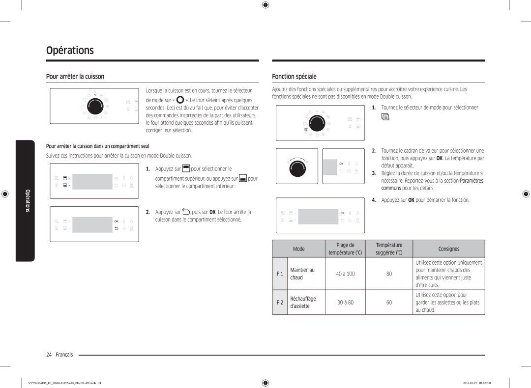 Samsung NV75N5641RS/EF manual Pour arrêter la cuisson, Fonction spéciale, Dassiette, Au chaud 