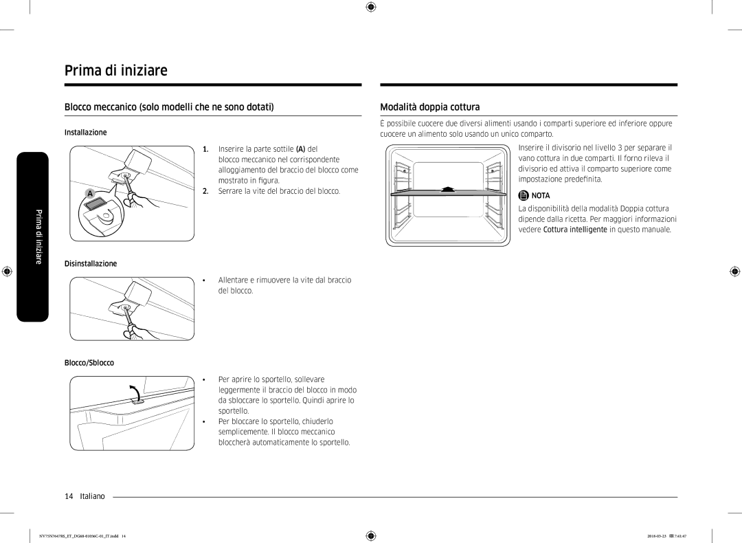 Samsung NV75N7647RS/ET manual Prima di iniziare 