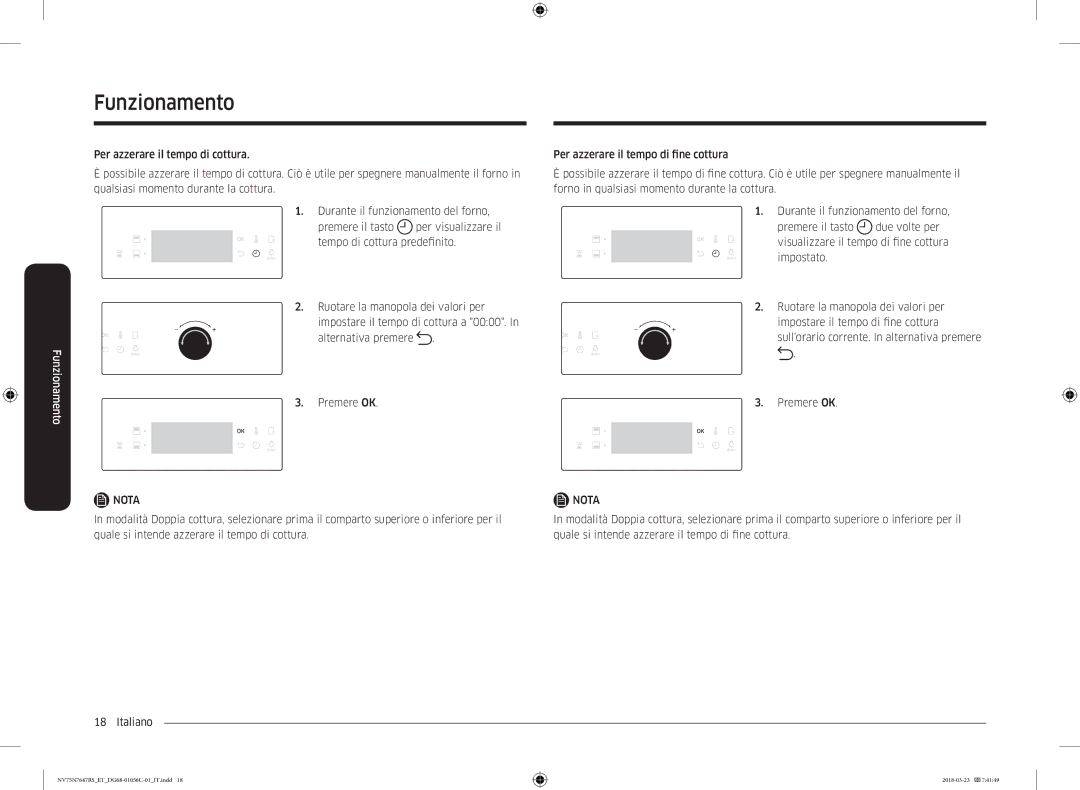 Samsung NV75N7647RS/ET manual Funzionamento 