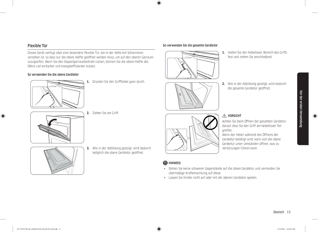 Samsung NV75N7677RS/EF manual Flexible Tür 