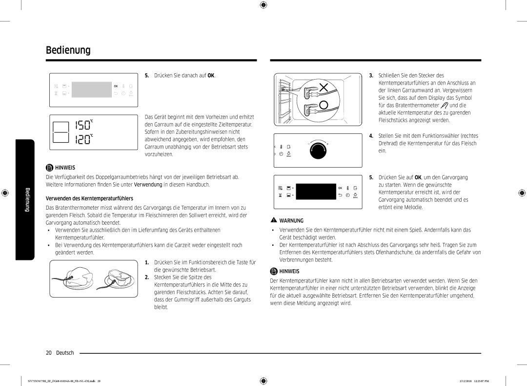 Samsung NV75N7677RS/EF manual Drücken Sie danach auf OK 