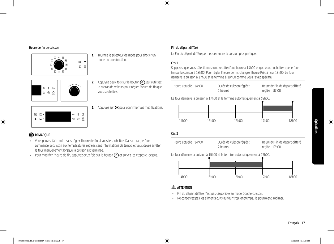 Samsung NV75N7677RS/EF manual Heure actuelle 14h00 Durée de cuisson réglée 