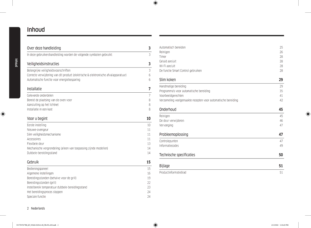 Samsung NV75N7677RS/EF Over deze handleiding, Veiligheidsinstructies, Installatie, Voor u begint, Gebruik, Slim koken 