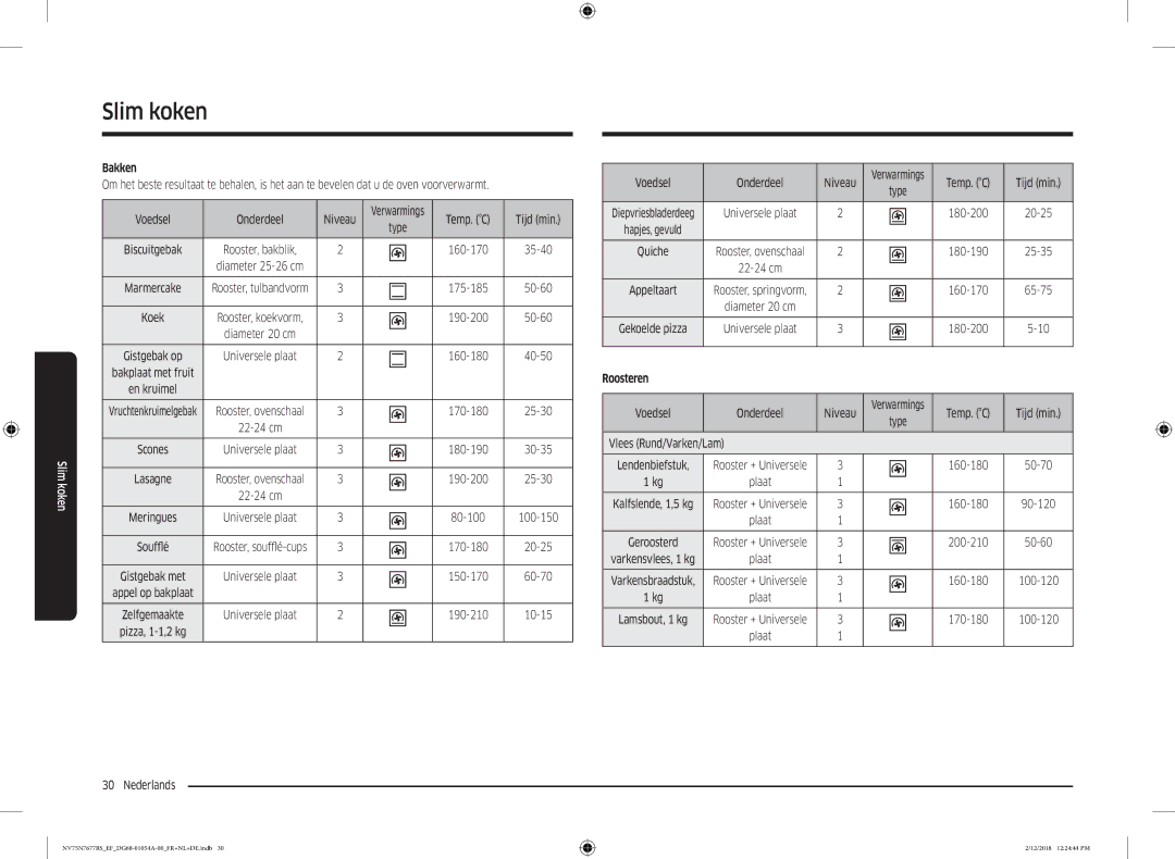 Samsung NV75N7677RS/EF manual Bakken, Roosteren 