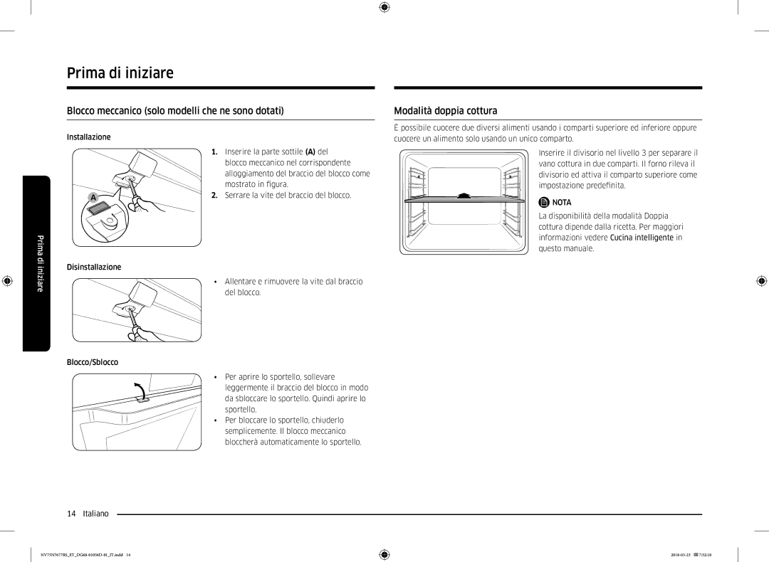 Samsung NV75N7677RS/ET manual Prima di iniziare 