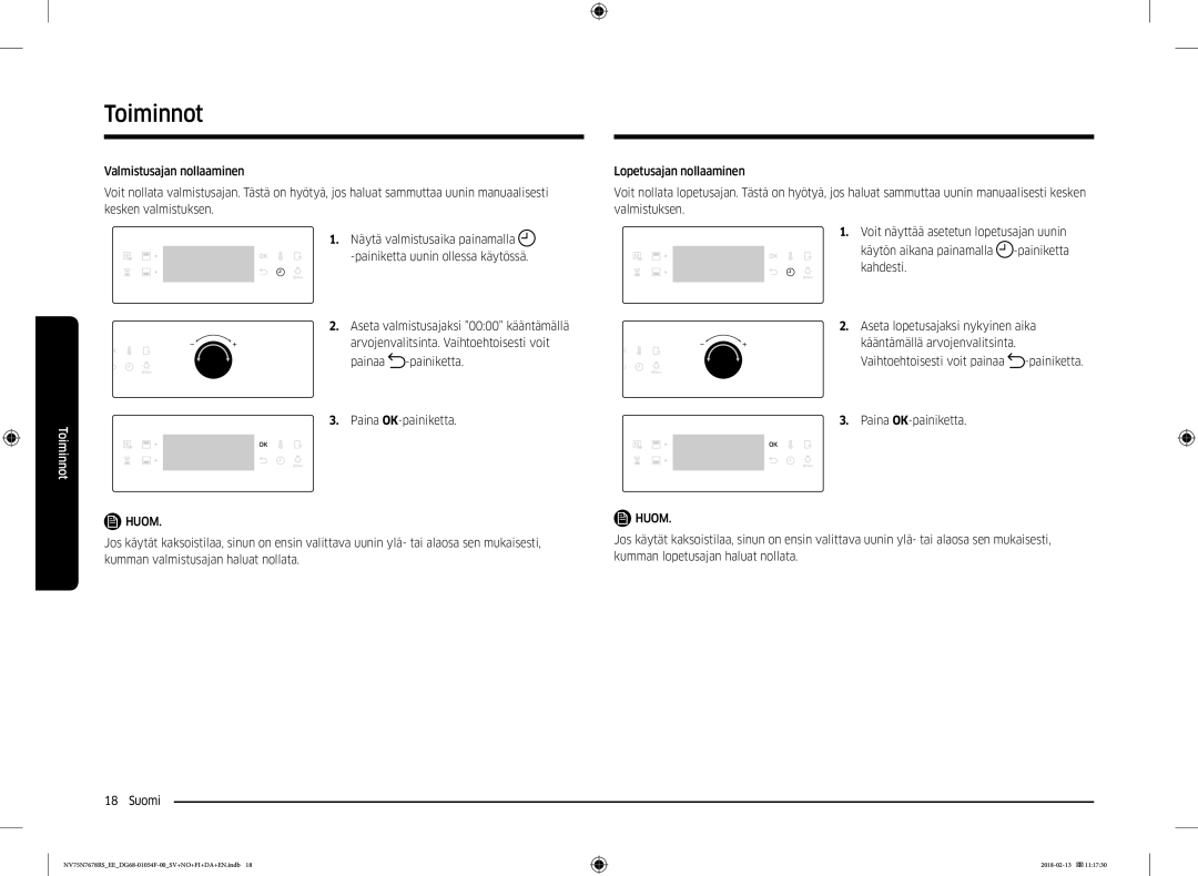 Samsung NV75N7678RS/EE manual Painiketta 