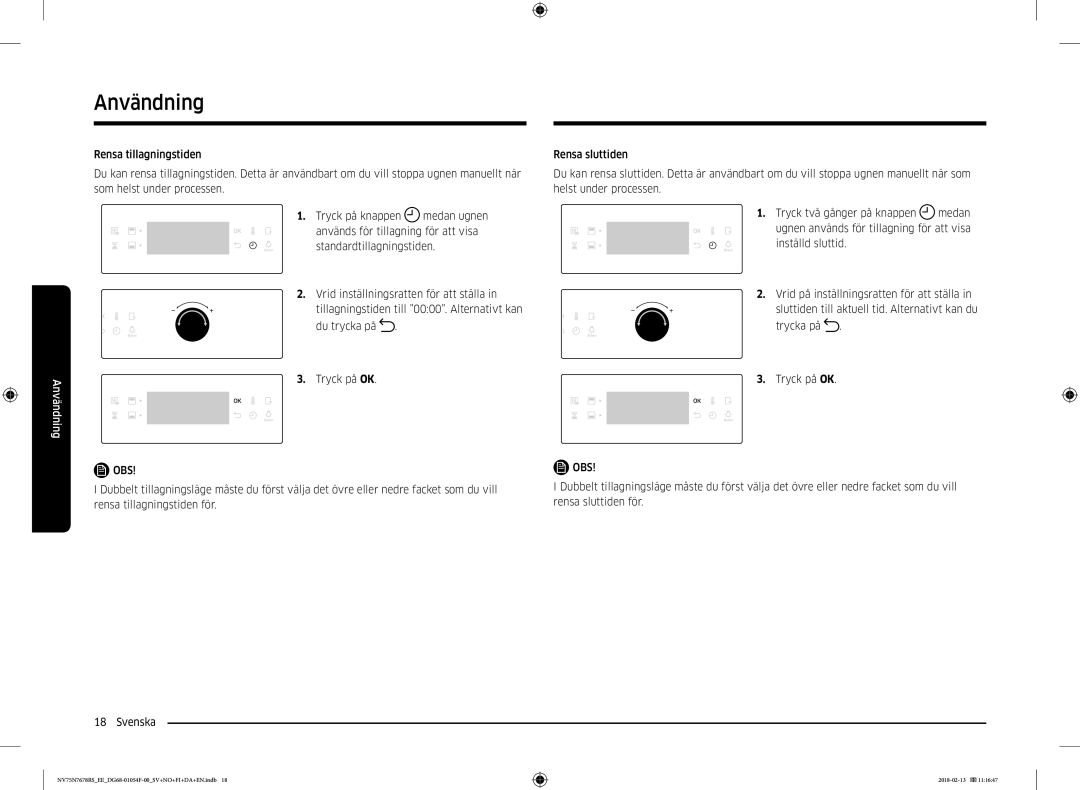 Samsung NV75N7678RS/EE manual Användning 