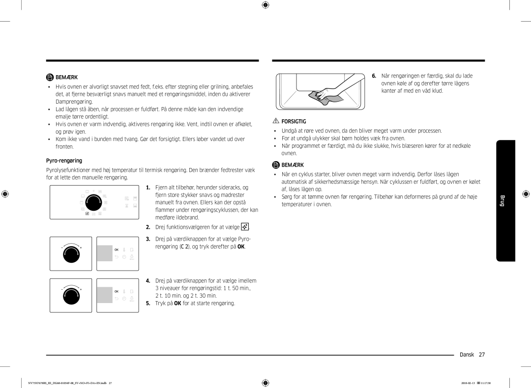 Samsung NV75N7678RS/EE manual Forsigtig 