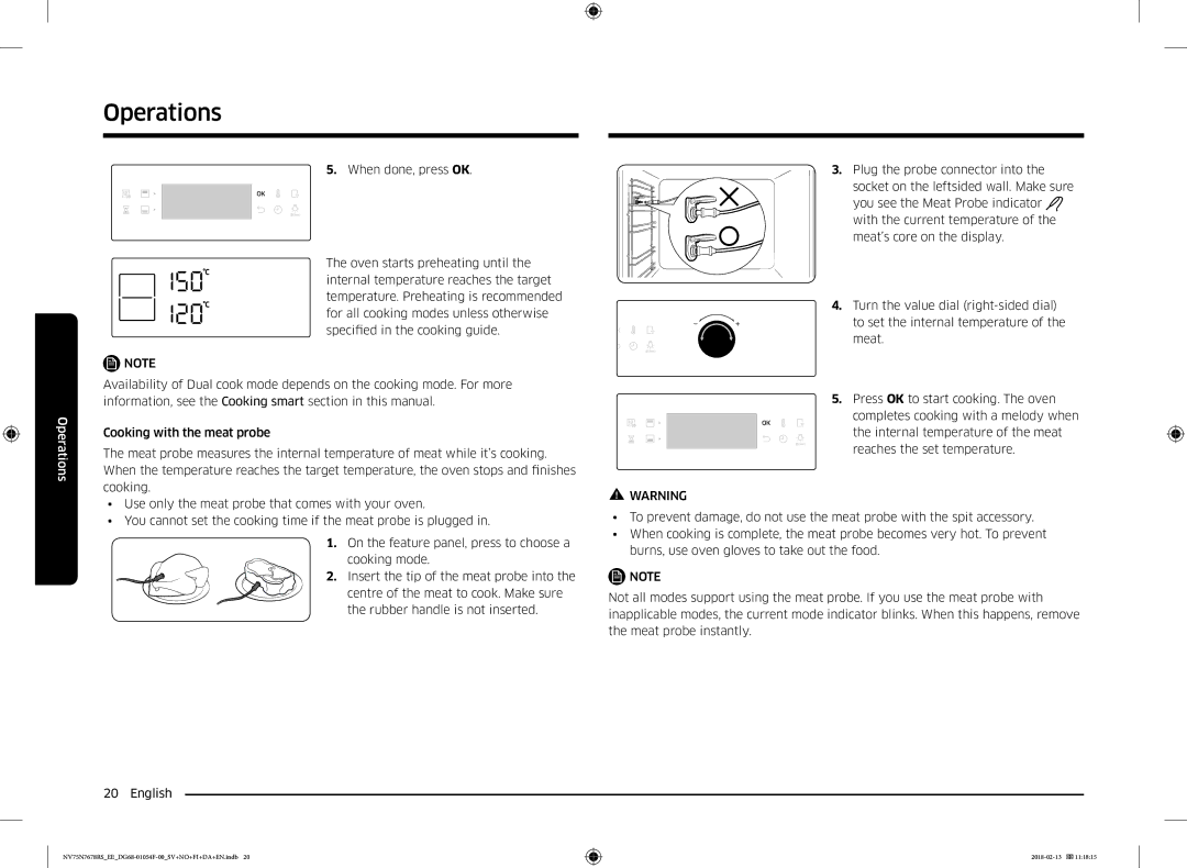 Samsung NV75N7678RS/EE manual Operations 