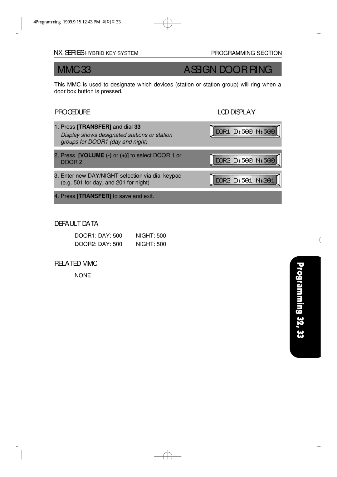 Samsung NX-308 technical manual Assign Door Ring, Procedure 