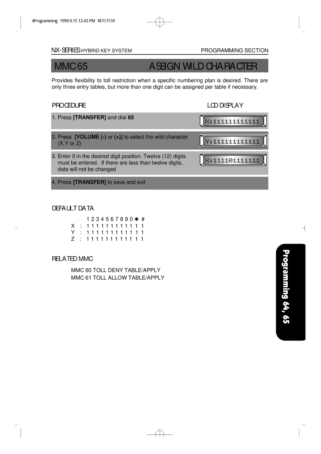 Samsung NX-308 technical manual Assign Wild Character 