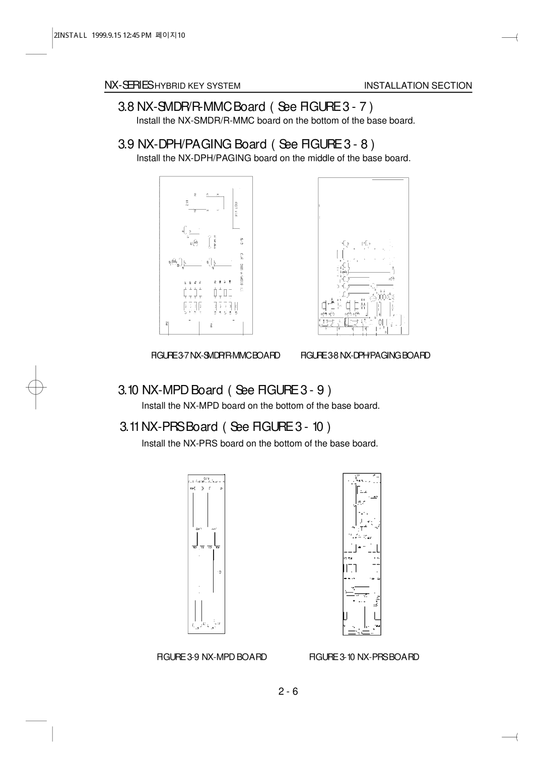 Samsung NX-308 technical manual NX-SMDR/R-MMC Board See, NX-DPH/PAGING Board See, NX-MPD Board See, NX-PRS Board See 