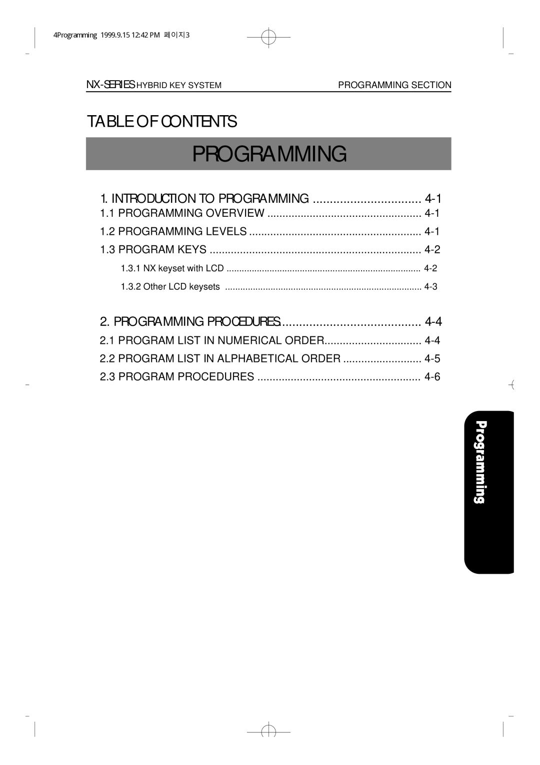 Samsung NX-308 technical manual Programming Procedures 